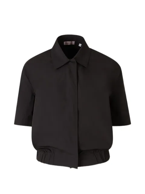 Herno elasticated-hem short-sleeved shirt Black CM00013DR12917