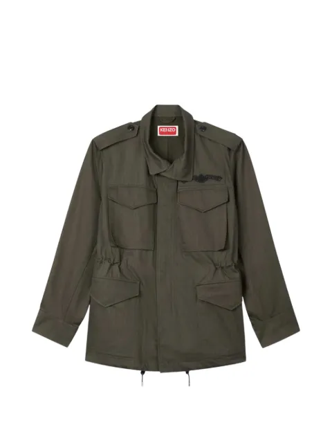 Kenzo Paris Emblem herringbone jacket Green FG65OU3251NA