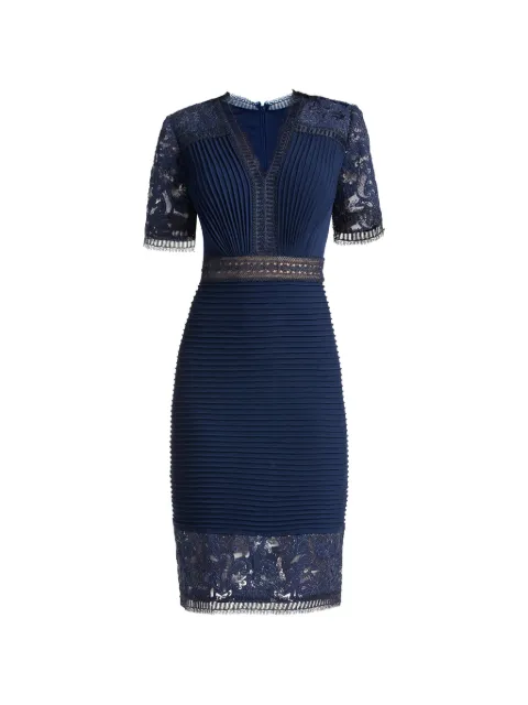 Tadashi Shoji Brone lace-panelled pintuck midi dress Blue BOS25212MNAVY