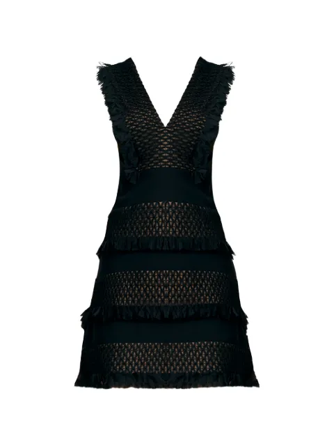 Tadashi Shoji Axl fringe mini dress Black SBRJ20733S