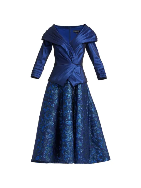 Tadashi Shoji Renwick Portrait draped midi dress Blue CKD26312MD