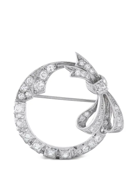 LB Exclusive bow-detail diamond brooch Silver MF16070726
