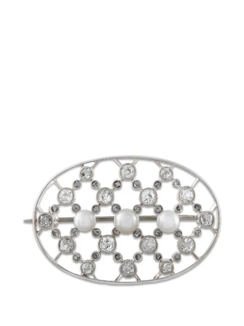 LB Exclusive openwork diamond and pearl brooch Silver MF02070726
