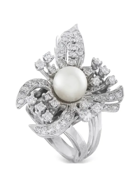 LB Exclusive pearl and diamond ring Silver MF11063026