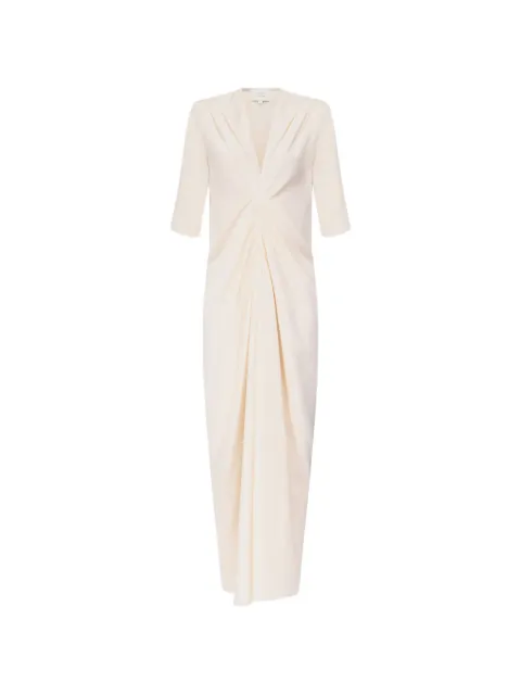 LouLou de Saison Willa gathered maxi dress Neutrals WILLA