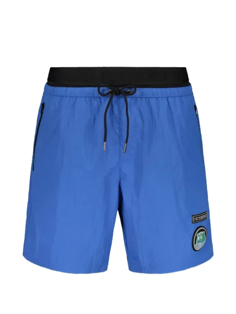 Iceberg crinkled logo-patch swim shorts Blue ICE26MBM05