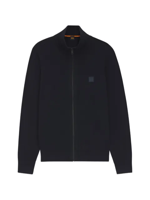 BOSS knitted jacket in cotton and cashmere Black 50543692