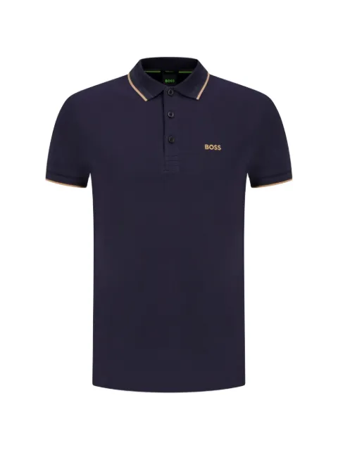 BOSS cotton piqué polo shirt with logo details Blue 50469055