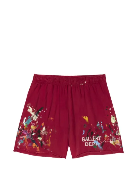 GALLERY DEPT. paint-splatter logo-print shorts Red GD187
