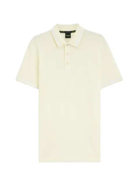 BOSS cotton piqué polo shirt with logo details Yellow 50469055