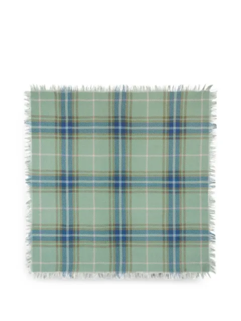 BOMPARD mini tartan fringed scarf Green A960