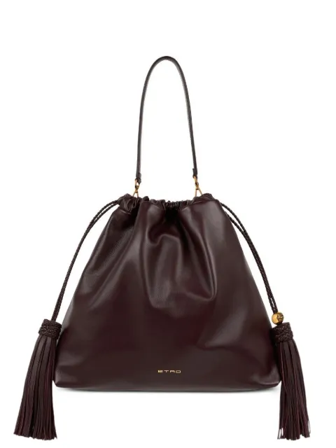 ETRO large leather Kalispera bag with tassels Brown WP1B0036AP466