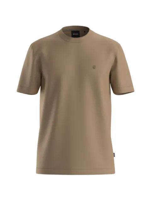 BOSS logo-embroidered T-shirt Neutrals 50570889