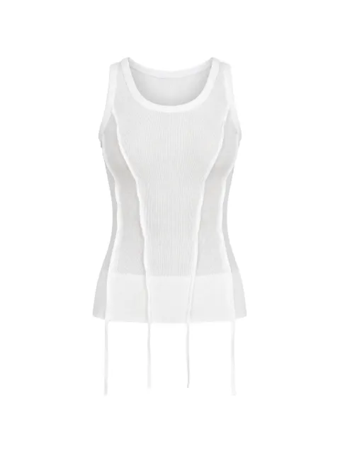 Masnada chiffon-insert panelled tank top White 8092CANOTTACOS
