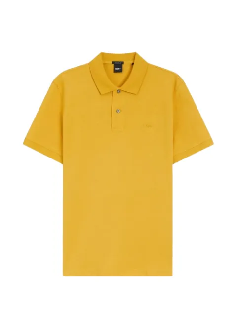 BOSS Pallas polo shirt in cotton piqué with embroidered logo Yellow 50553564