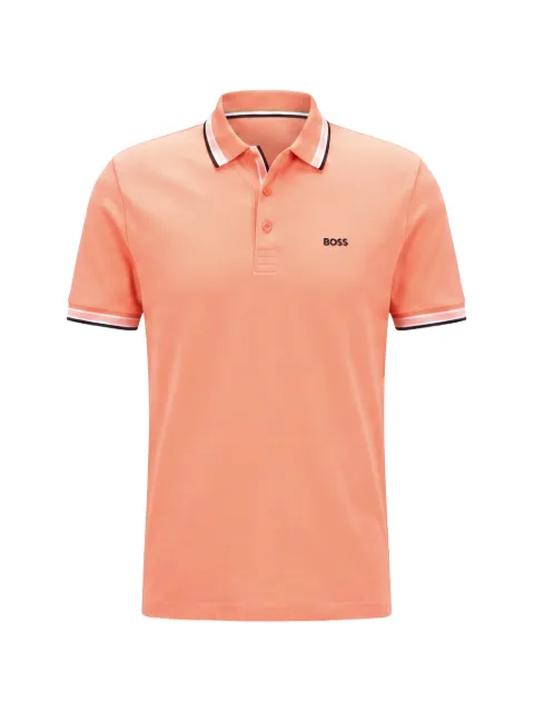 BOSS cotton piqué polo shirt with logo details Orange 50469055