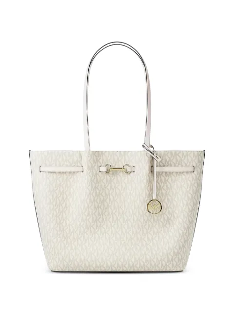 Michael Kors logo-print leather tote bag Neutrals 35R6G2ZT3B