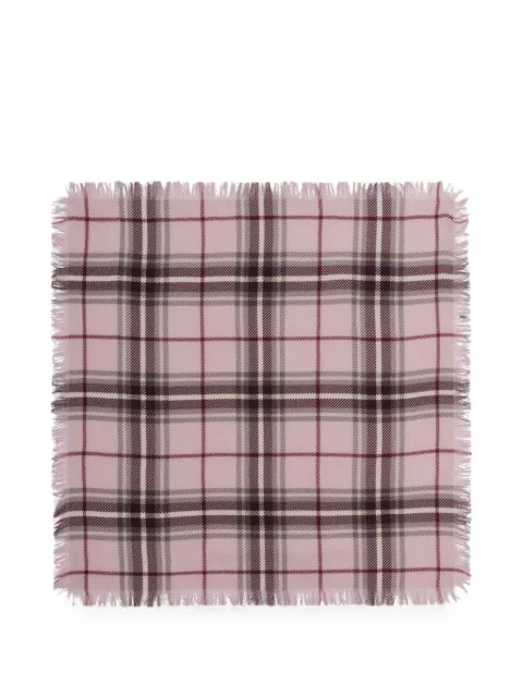BOMPARD tartan-print fringed scarf Pink A960