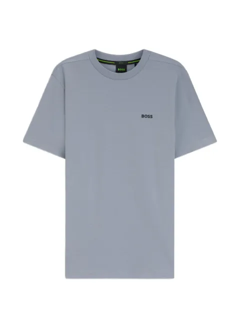 BOSS stretch-cotton T-shirt with logo detail Grey 50506373