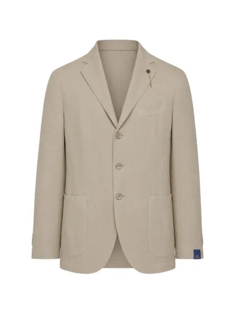 Santaniello notched-lapel single-breasted blazer Neutrals GL799MFDS3032
