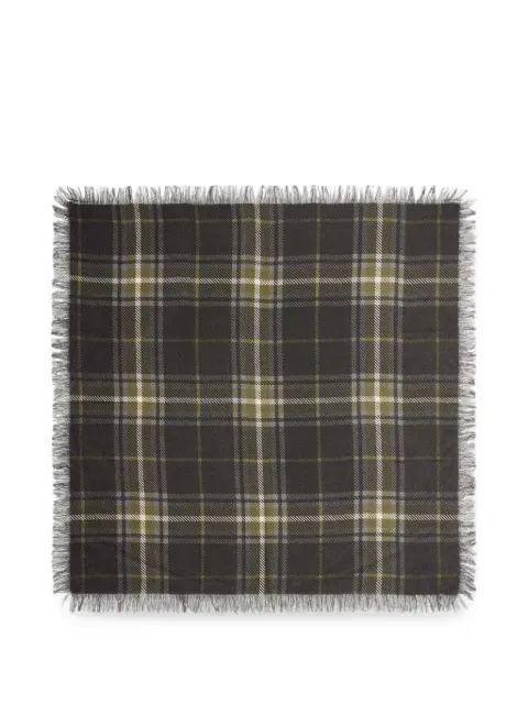 BOMPARD tartan-print fringed scarf Grey A960