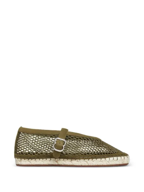 Alaïa espadrilles in fishnet and suede Green AA3P1002A040U21