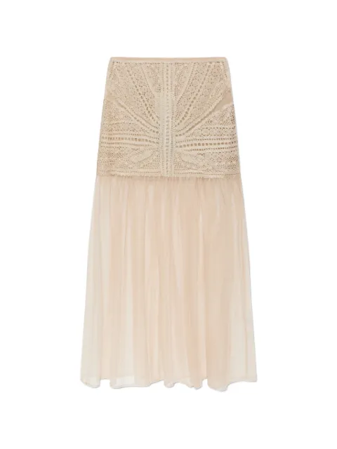 Ulla Johnson crochet-knit Tulle maxi skirt Neutrals PF2607110