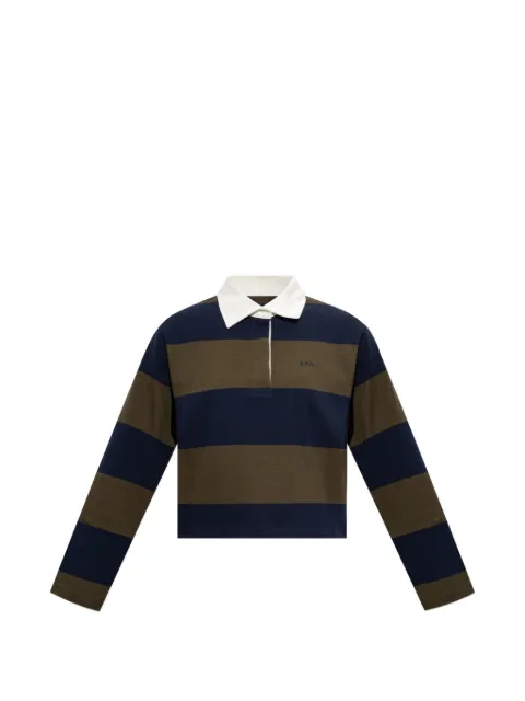 A.P.C. striped long-sleeve polo shirt Blue COHSQF26631
