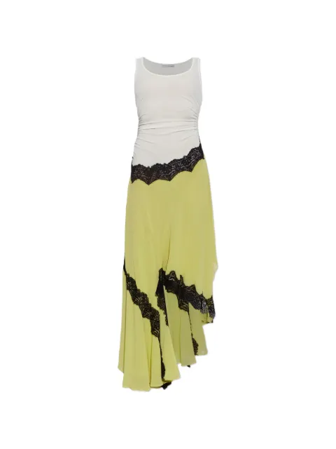 Christopher Esber lace-insert asymmetric-hem tank dress Yellow 250234480