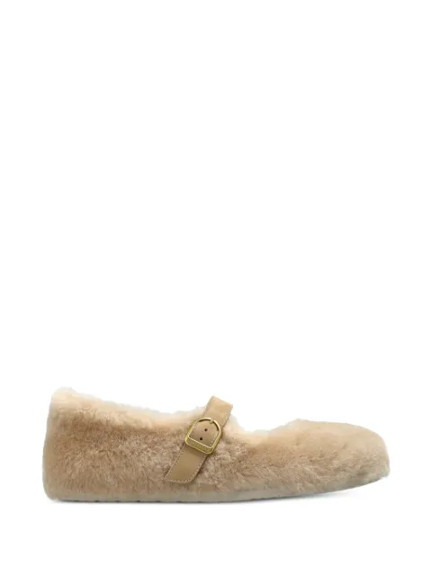 Birkenstock Santa Clarita shearling-finish ballet flats Neutrals 1032705