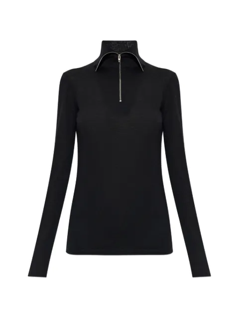 Jil Sander quarter-zip turtleneck top Black J02GC0170J70021