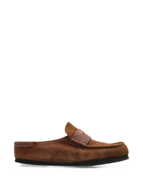 Birkenstock Naples double-stitch slides Brown 10324360