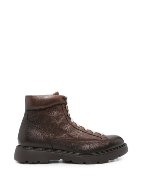 Doucal's side-zip lace-up ankle boots Brown DU3236GOTNPF864TM04