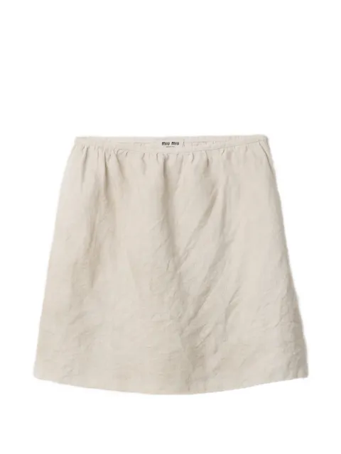 Miu Miu linen skirt Neutrals MG2768SOOO6733