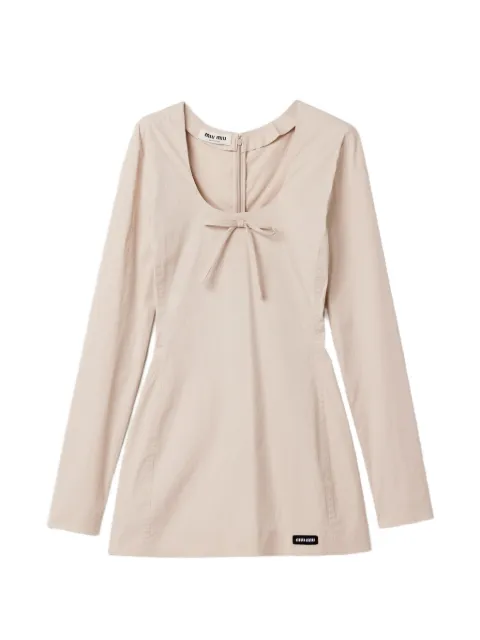 Miu Miu stretch poplin mini-dress Neutrals MF6588SOOO6472