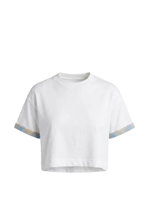 ASKK NY check-cuff T-shirt White W0180T082