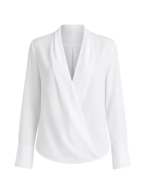 SA SU PHI criss-cross wrap shirt White S26150