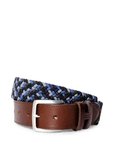 Hackett London braided calf leather-trim belt Brown HM4100006