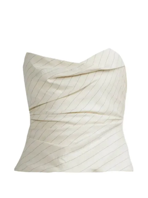 The Sei striped cowl-neck blouse Neutrals TS2179BSP26