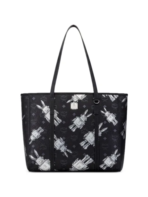 MCM Visetos-print rabbit-motif tote bag Black MWPGSMT10BK001