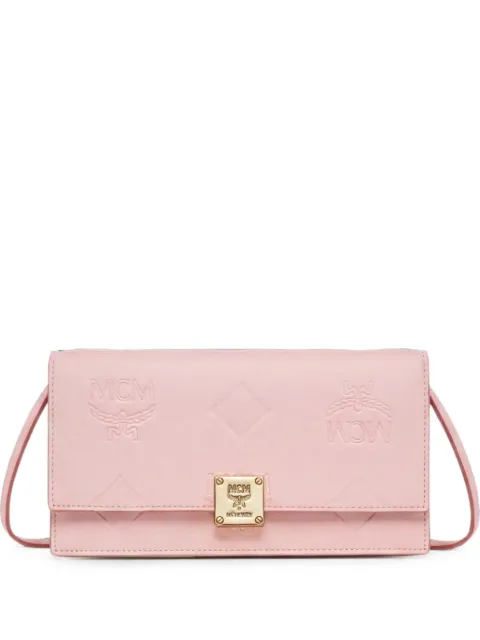 MCM Aren logo-embossed chain shoulder bag Pink MYLGSTA01QA001