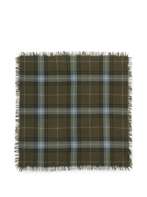 BOMPARD tartan fringed scarf Green A960