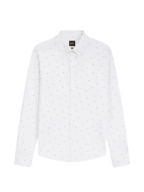 BOSS relaxed-fit shirt in printed cotton jersey White 50565817