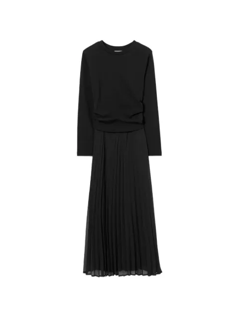 Claudie Pierlot bi-material T-shirt midi dress Black CFPRO03101