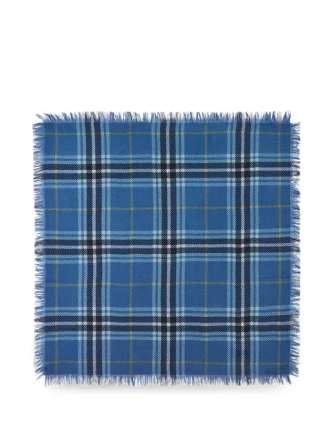 BOMPARD tartan fringed scarf Blue A960