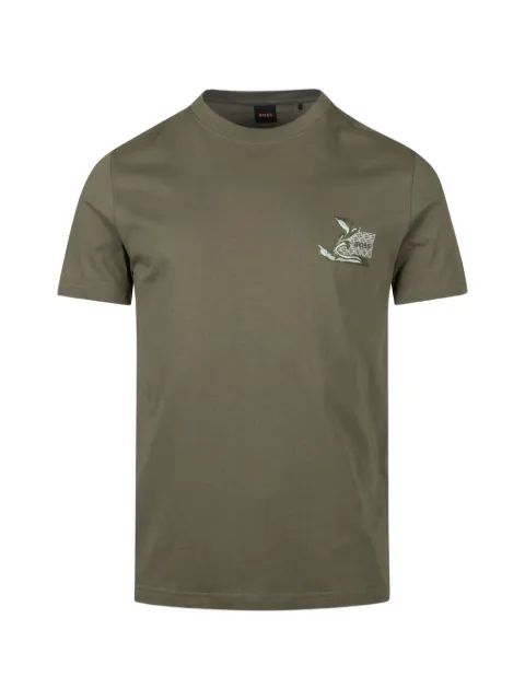 BOSS logo-print cotton T-shirt Green 50566628