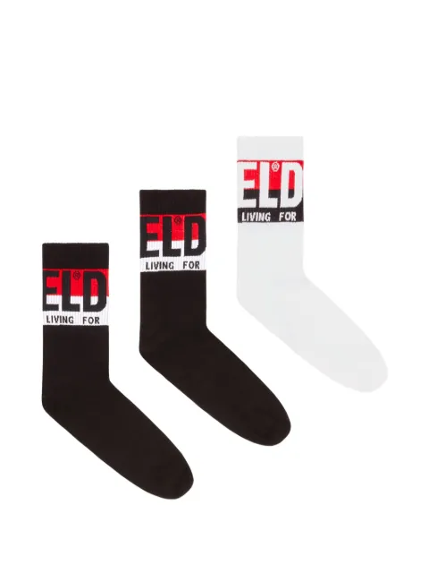 Diesel three-pack of socks with logo cuffs Black 00SAYJ0IQAR