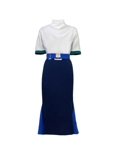Edeline Lee Pandora belted maxi dress Blue PANDORADRESSBUBB
