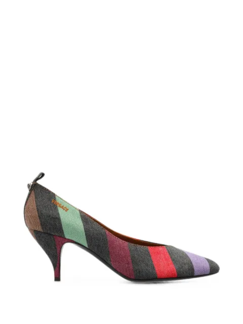 Versace tina striped pumps Black 10244391A18543