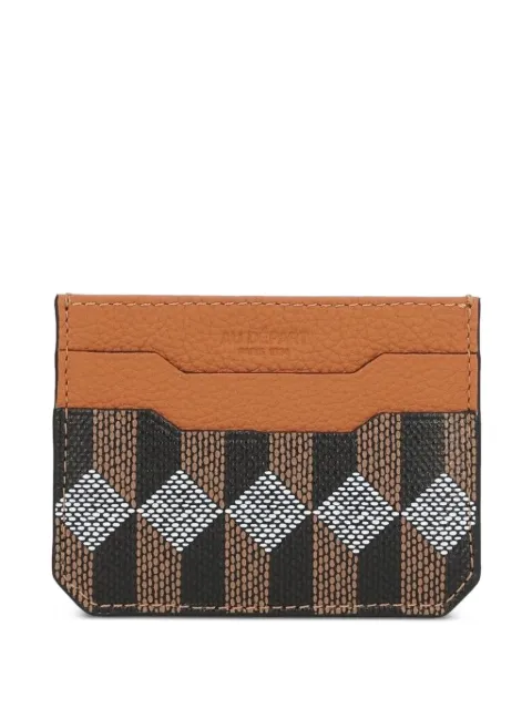 Au Départ geometric-print card holder Brown SCAH001